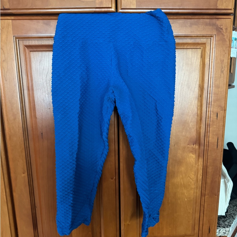 Booty by Brabants Blue Textured Cropped Leggings
